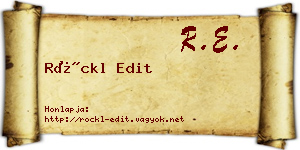 Röckl Edit névjegykártya
